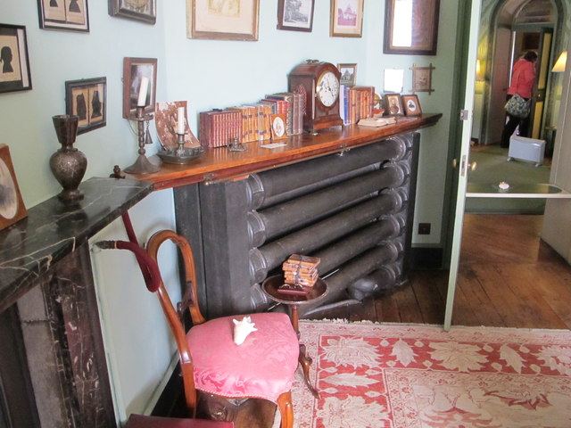 "Large historic pipe radiator in a period house interior"